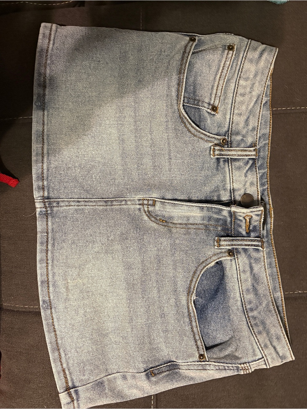 Fashion Nova Light Blue Denim Mini Skirt